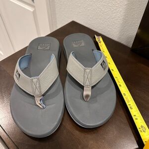 Reef Gray and Light Blue Thong Sandals